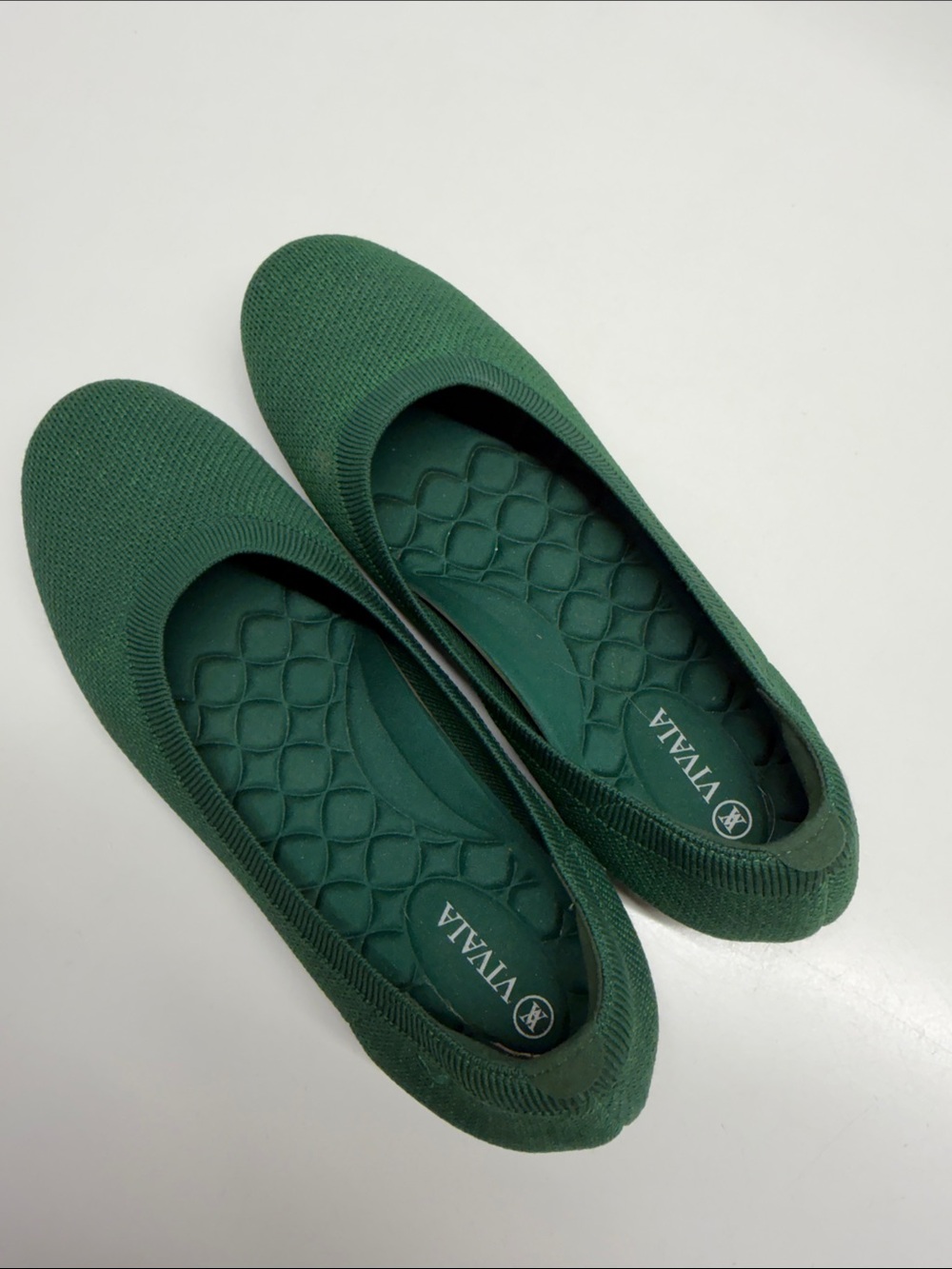 Vivaia Claire Ballet Flats Slip On Knit Shoes Lightweight Flat Forest Green 9.5 - Picture 5 of 11